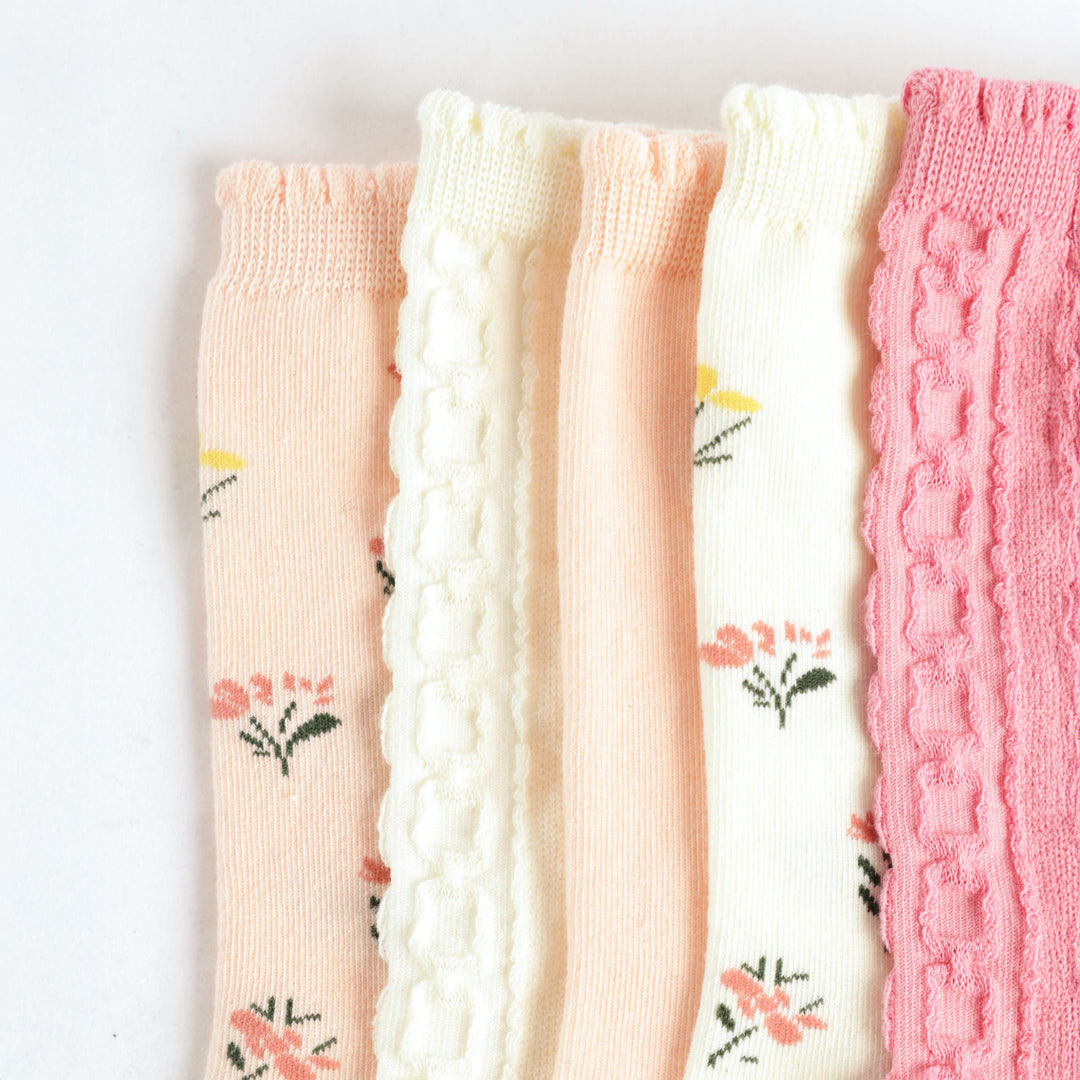 Floral 5 Pack Long Socks.