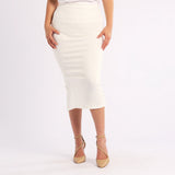 WHITE SKIRT WITH SLIT AT THE BACK