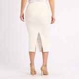 WHITE SKIRT WITH SLIT AT THE BACK
