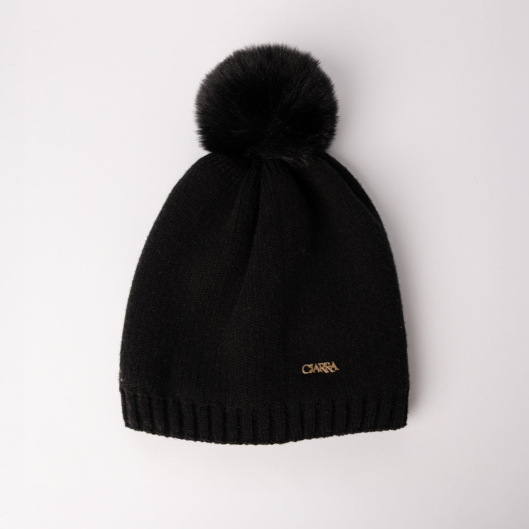 Skull Beanie.Pom Pom.
