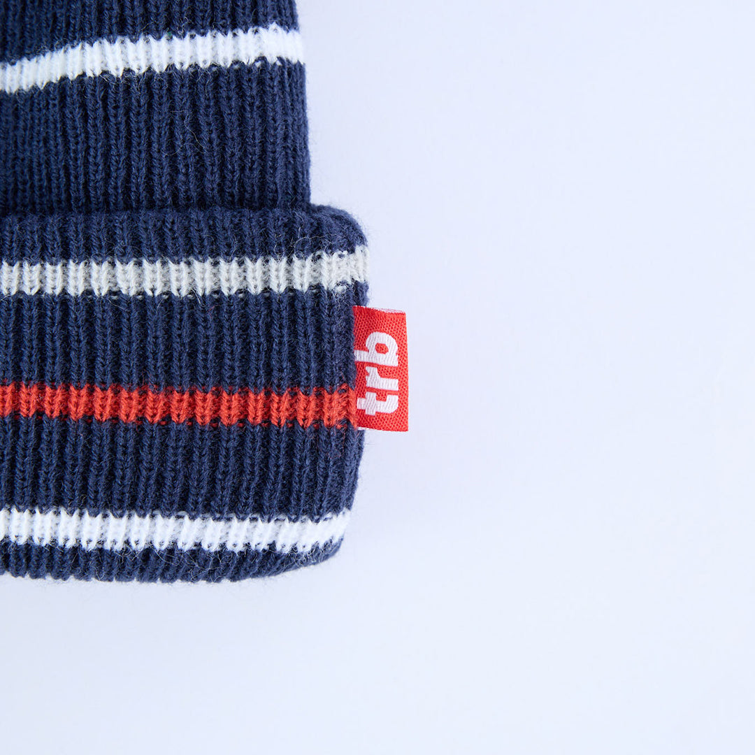 Striped Beanie And Glove Set.