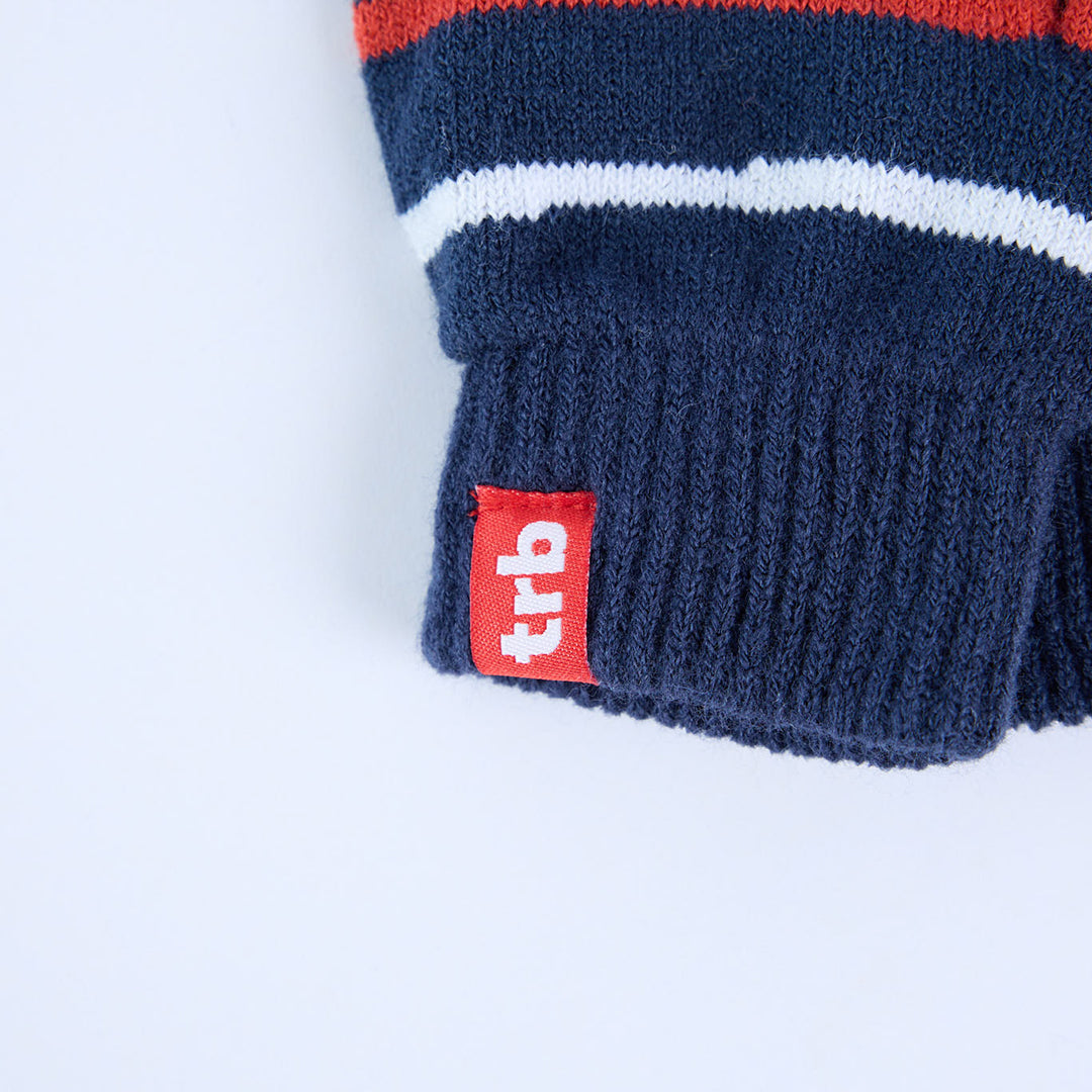 Striped Beanie And Glove Set.