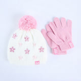 Floral Beanie And Glove Set.