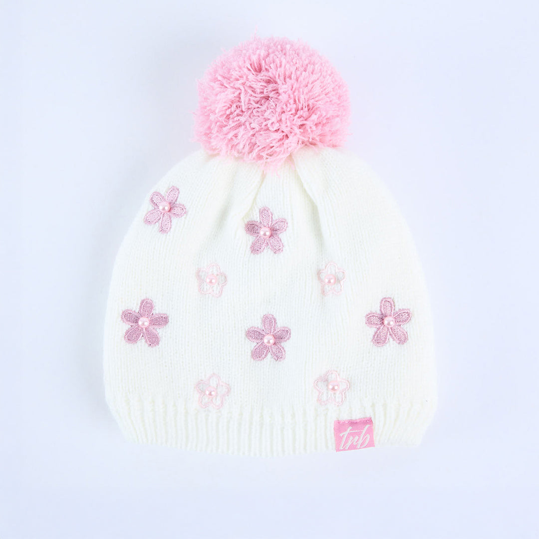 Floral Beanie And Glove Set.