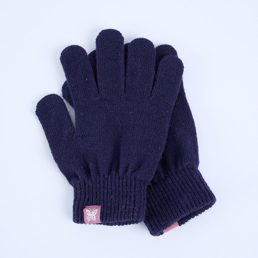 Floral Embroidery Beanie And Glove Set.