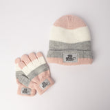 Striped Beanie And Glove Set.