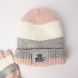 Striped Beanie And Glove Set.