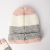 Striped Beanie And Glove Set.