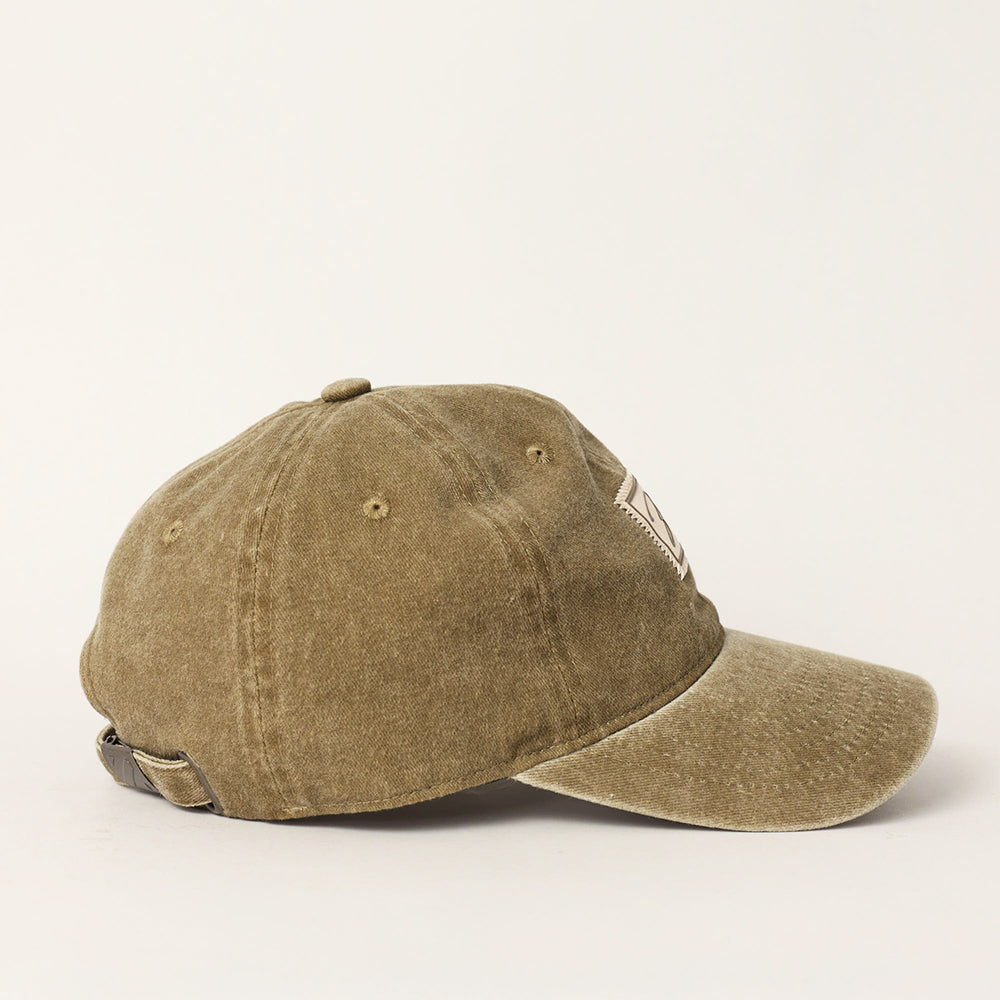 Washed Cotton Twill Dad Cap.Woven Badge.