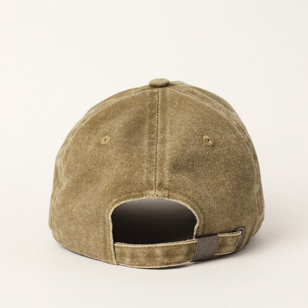 Washed Cotton Twill Dad Cap.Woven Badge.