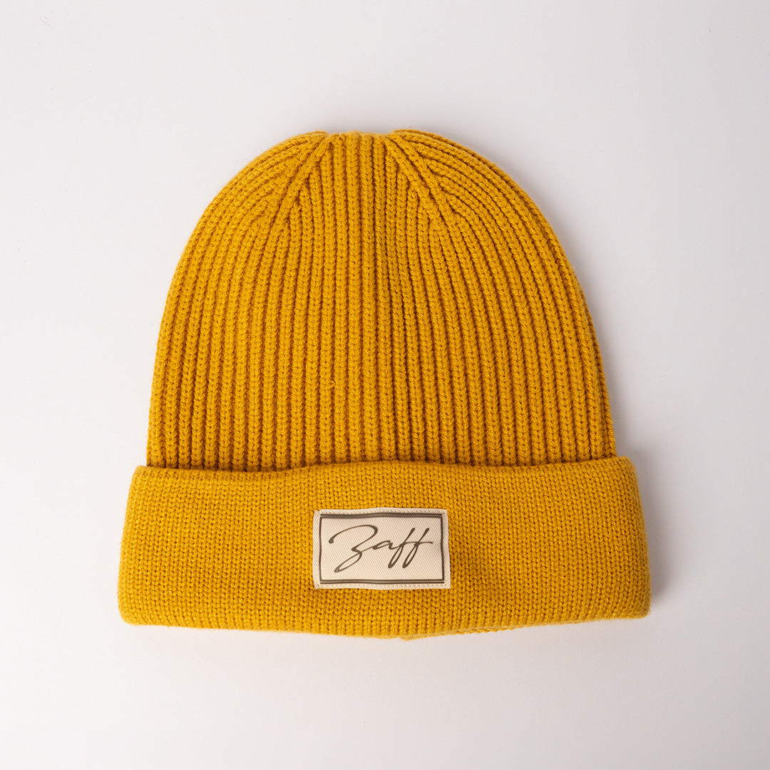 Ribbed Viscose Beanie.Woven Label.