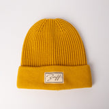 Ribbed Viscose Beanie.Woven Label.