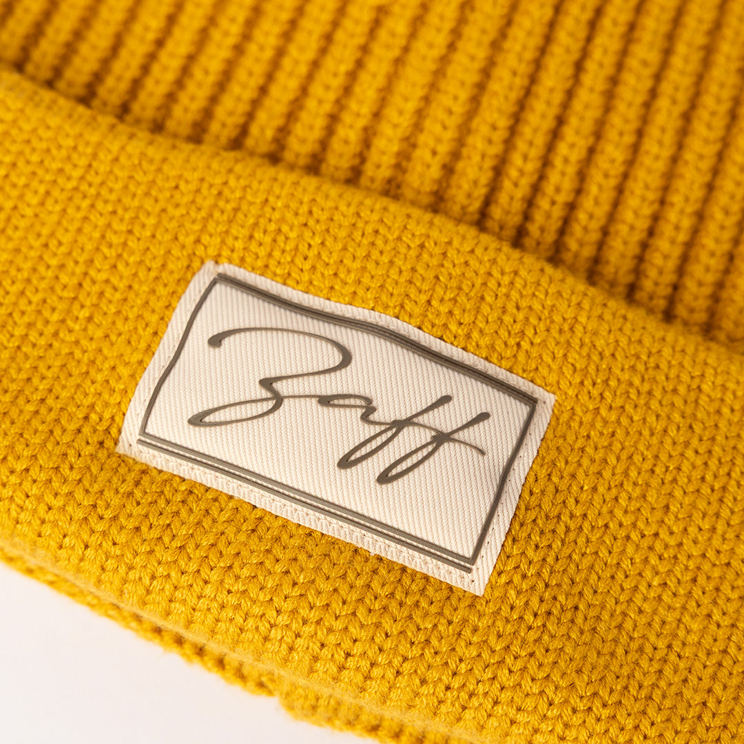 Ribbed Viscose Beanie.Woven Label.
