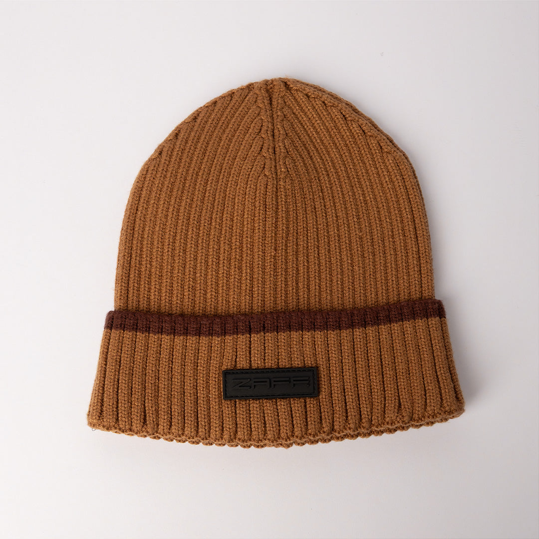 Ribbed Vicose Beanie.Contrast Cuff.