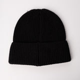 Ribbed Beanie.Gold Trim Detail.