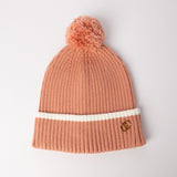 Ribbed Beanie.Pom Pom Detail.