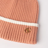 Ribbed Beanie.Pom Pom Detail.