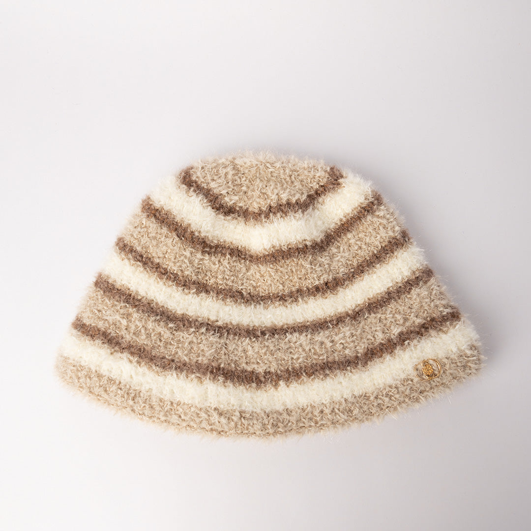 Striped Fur Bucket Hat