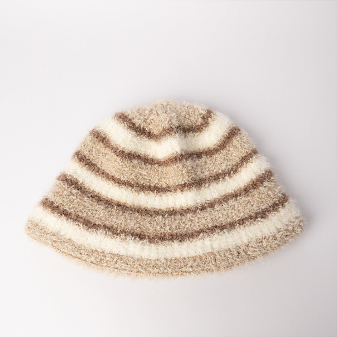 Striped Fur Bucket Hat