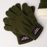 Coloublock Beanie And Glove Set.