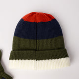 Coloublock Beanie And Glove Set.