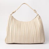 Pleated Large Hobo Bag.Scarf Detail.