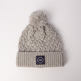 Cable Knite Turn Up Beanie.Pom Pom.