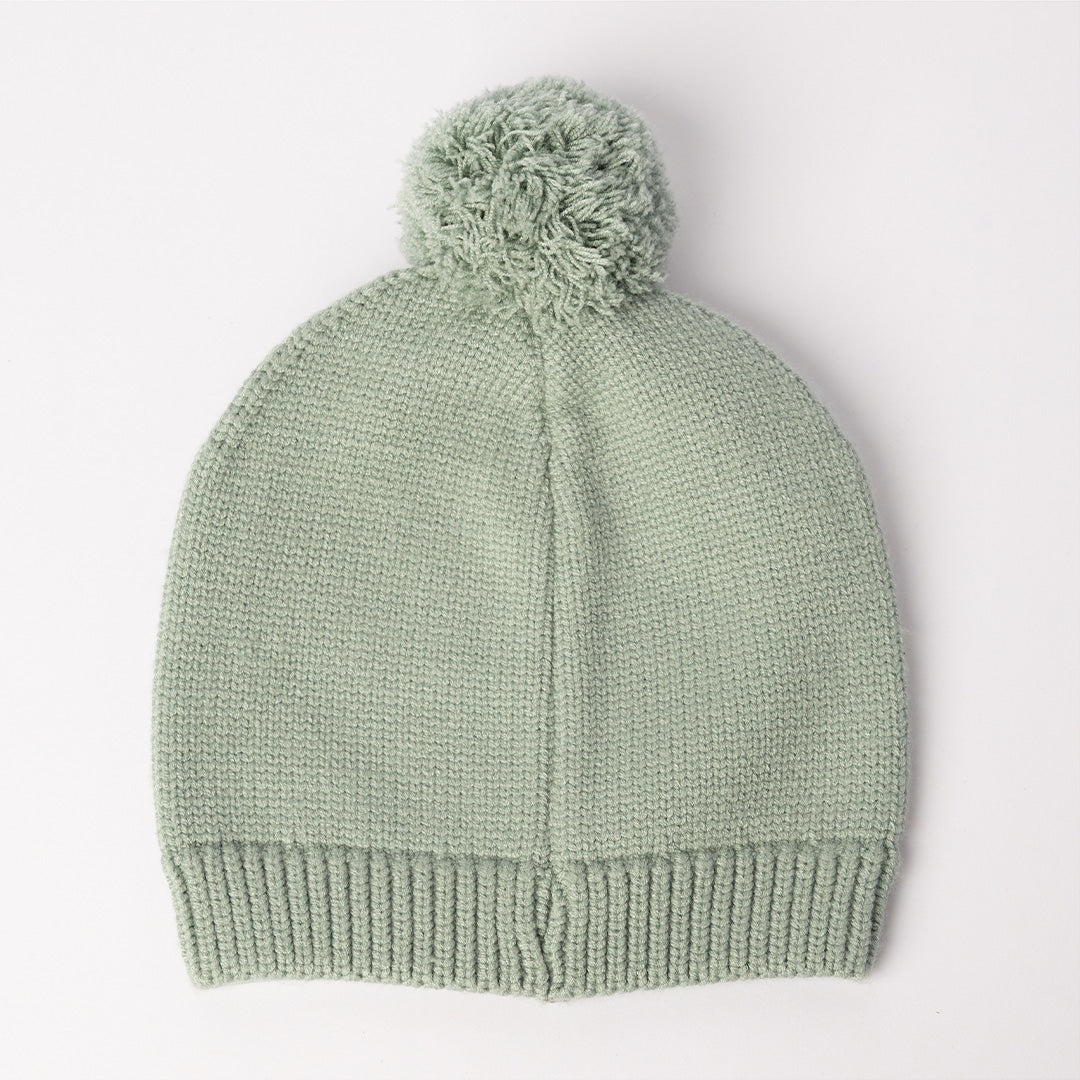 Knit Skull Beanie.Pom Pom.