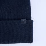 Knit Turn Up Beanie.Rubber Clip Label