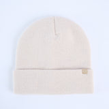Knit Turn Up Beanie.Rubber Clip Label