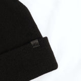 Knit Turn Up Beanie.Rubber Clip Label