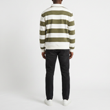 GREEN/OFF-WHITE STRIPE FLEECE GOLFER