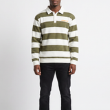 GREEN/OFF-WHITE STRIPE FLEECE GOLFER