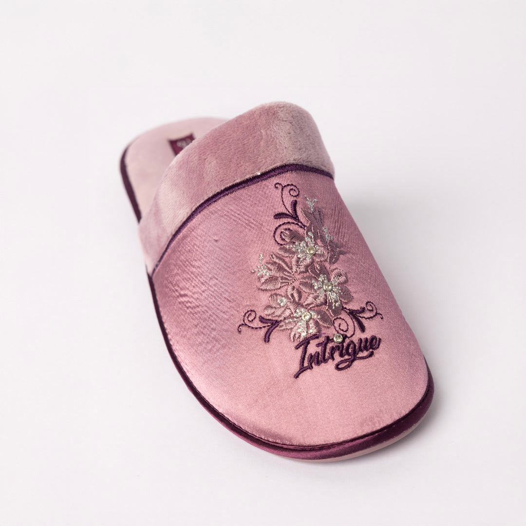 MAUVE CLOSED TOE BEDROOM SLIPPER
