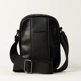 BLACK PU STRUCTURED CROSSBODY BAG