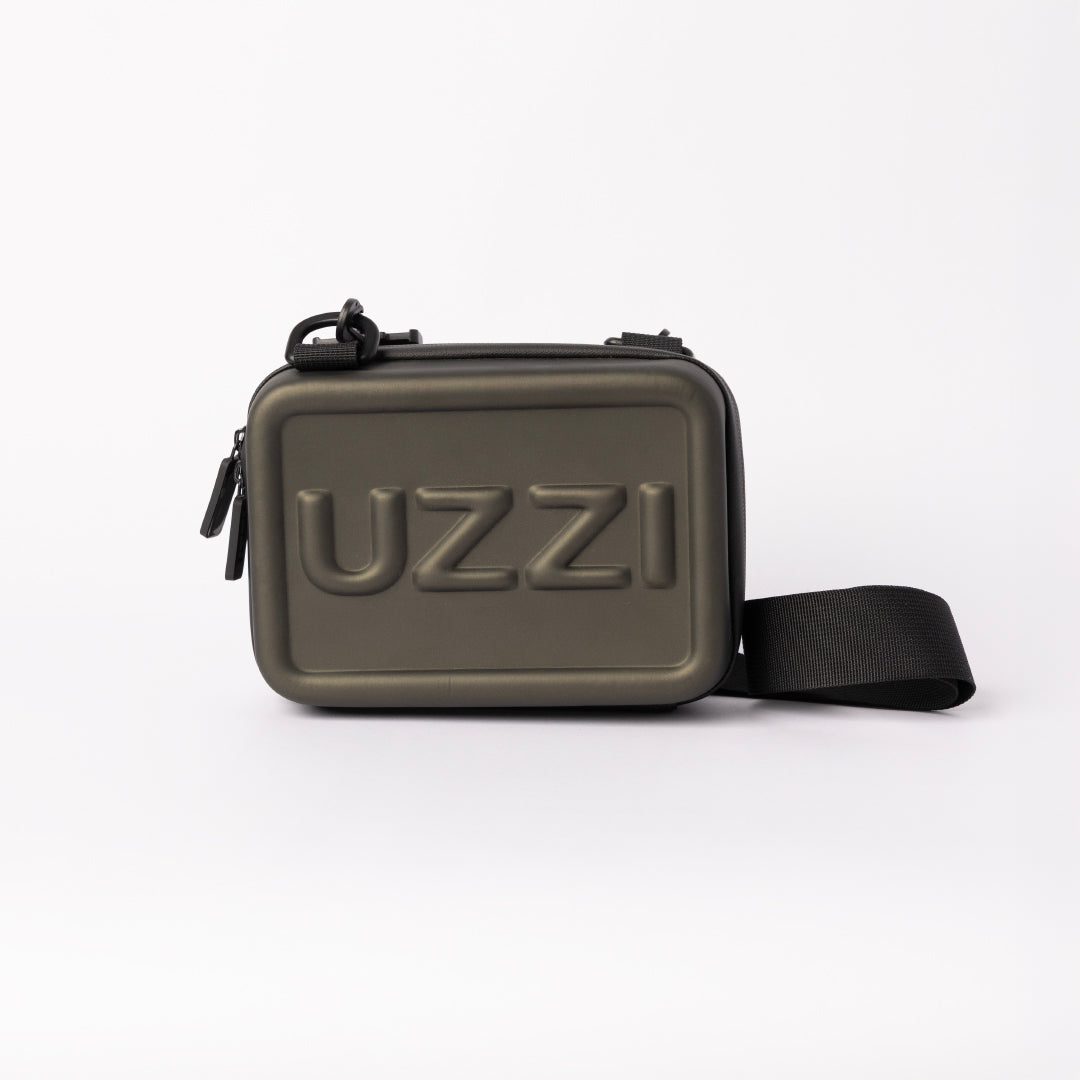 CHARCOAL HARDCASE CROSSBODY RUBBER BAG