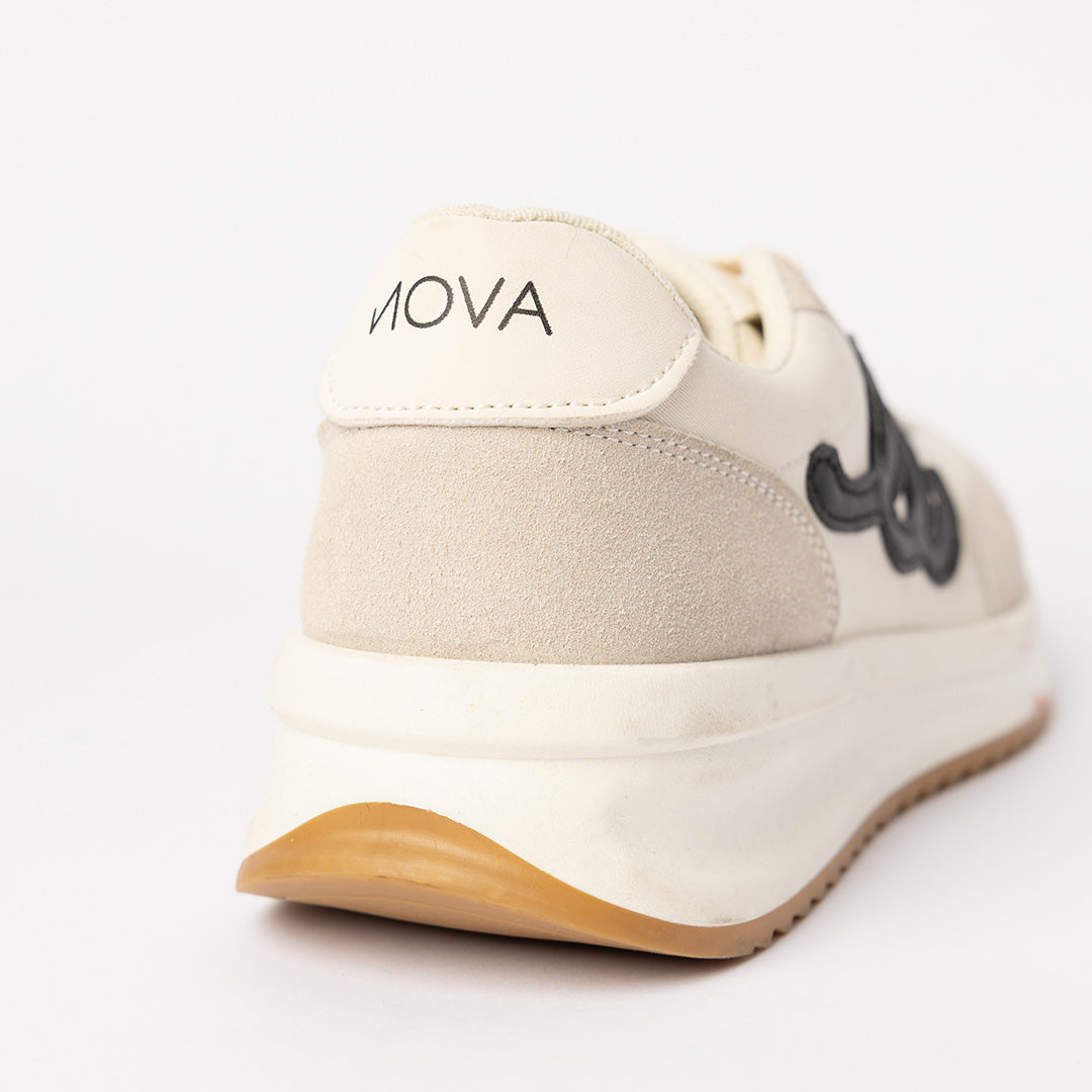 Sneaker.Black Applique Detail.