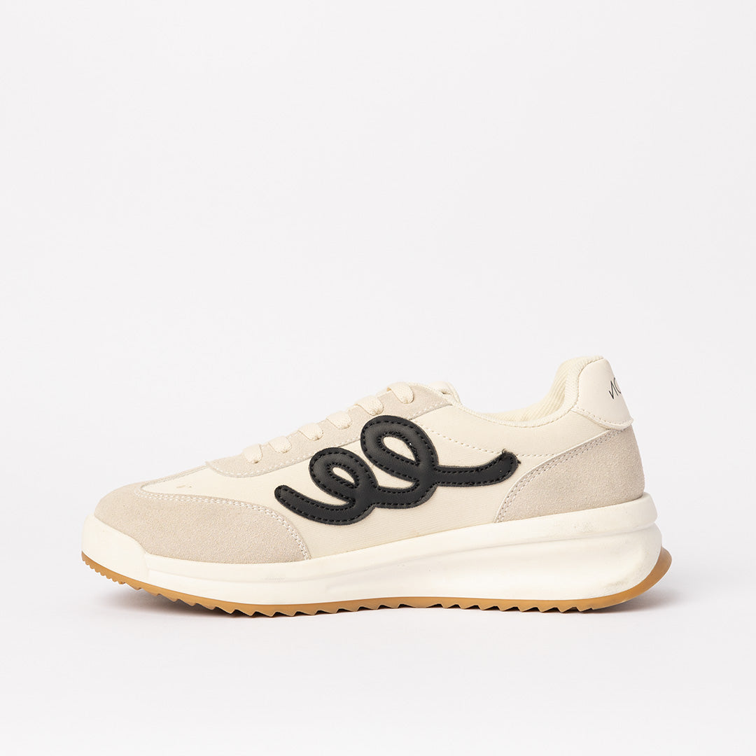 Sneaker.Black Applique Detail.