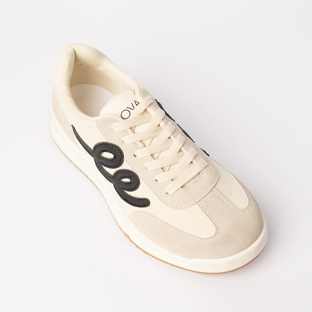 Sneaker.Black Applique Detail.