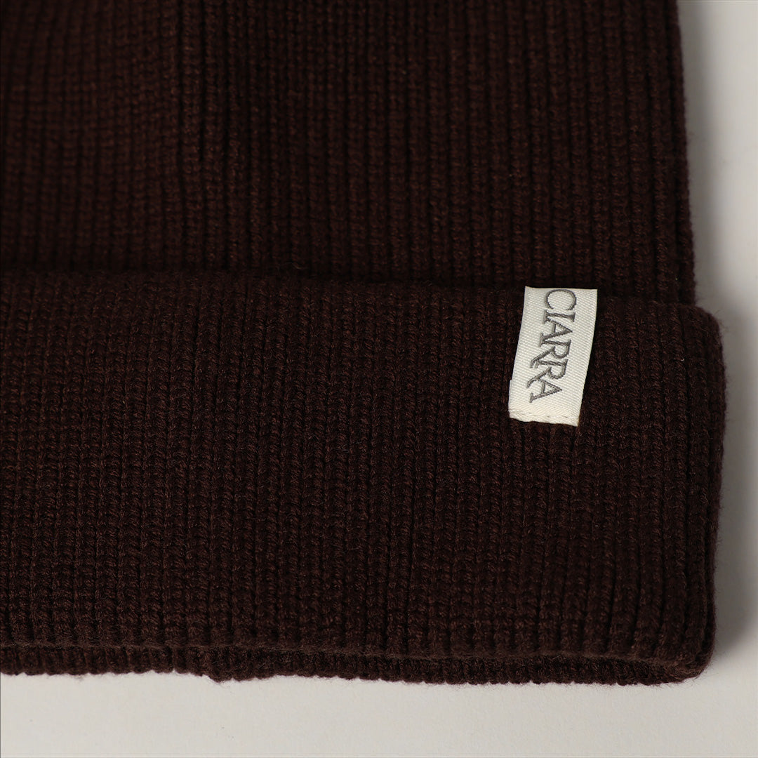 Ribbed Viscose Turn Up Beanie.