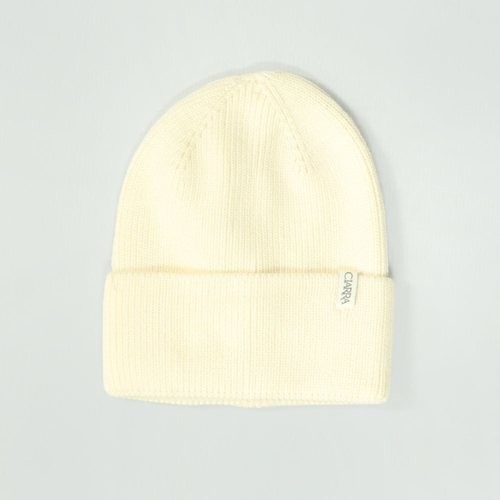 Ribbed Viscose Turn Up Beanie.