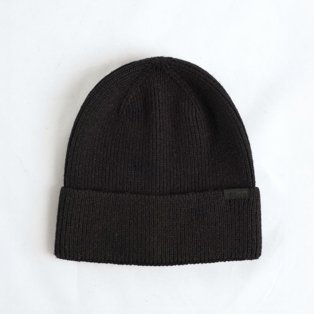 Ribbed Viscose Turn Up Beanie.
