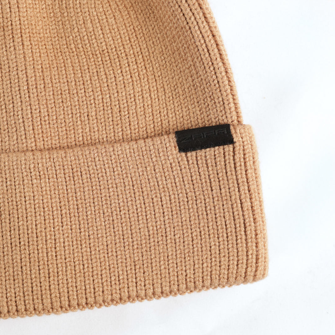 Ribbed Viscose Turn Up Beanie.