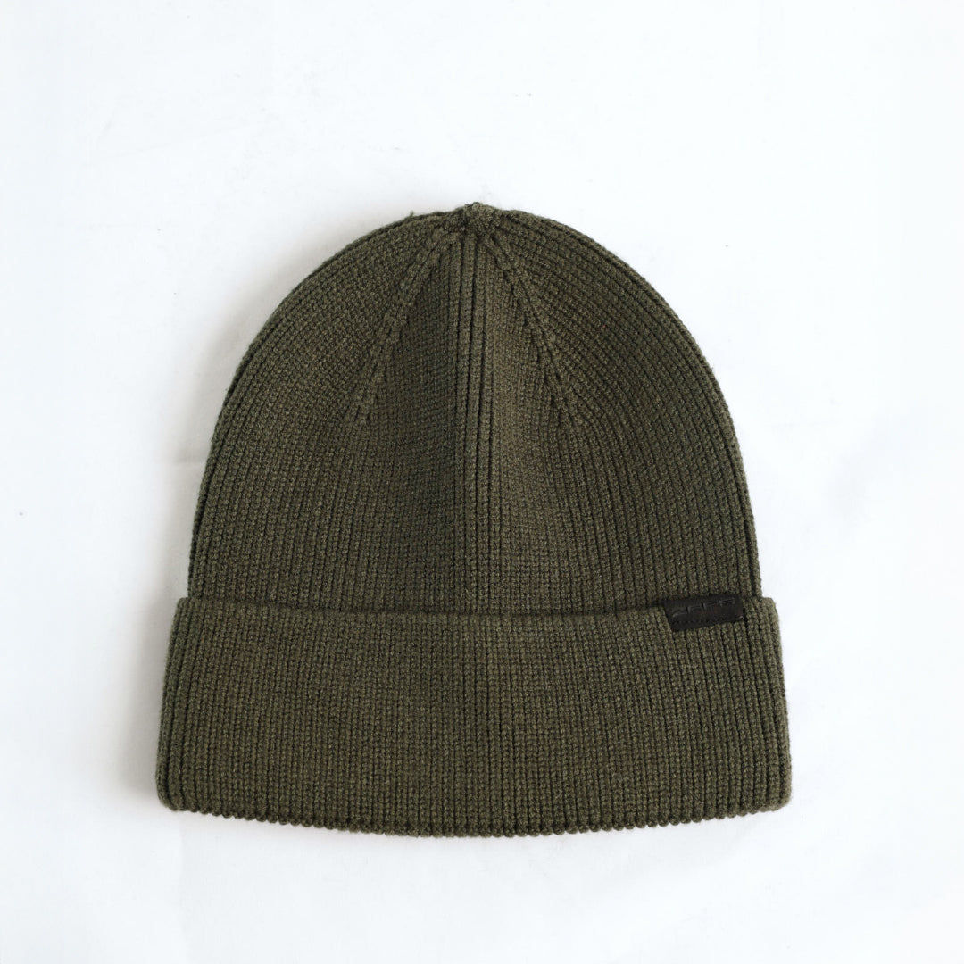 Ribbed Viscose Turn Up Beanie.