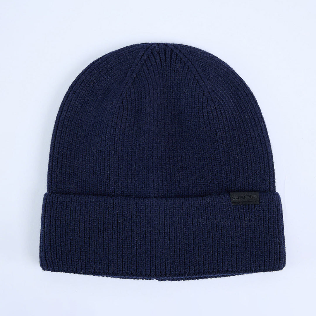 Ribbed Viscose Turn Up Beanie.
