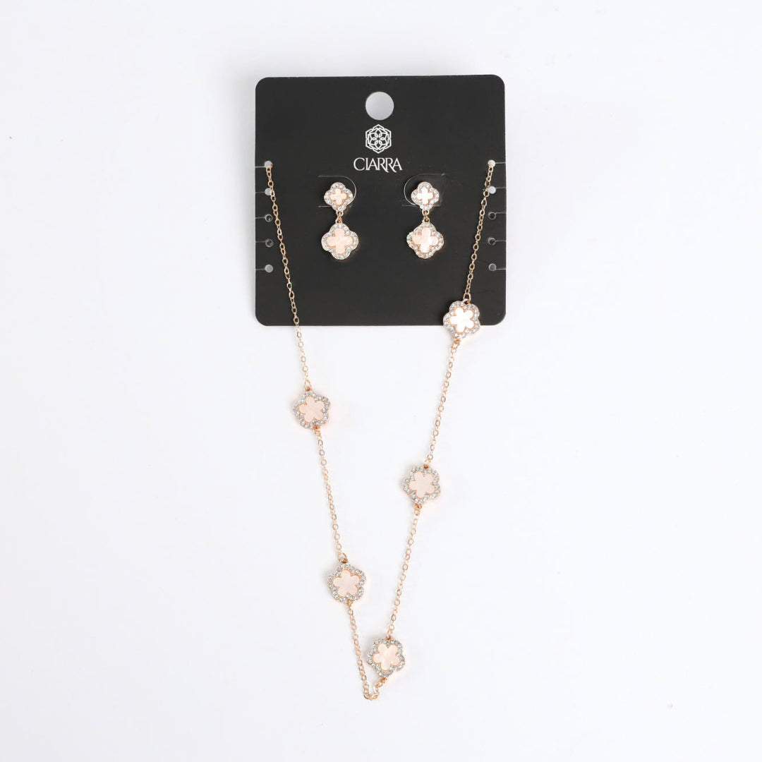 Necklace And Earring Set.Mother Of Pearl. CIARRA Fashion Fusion