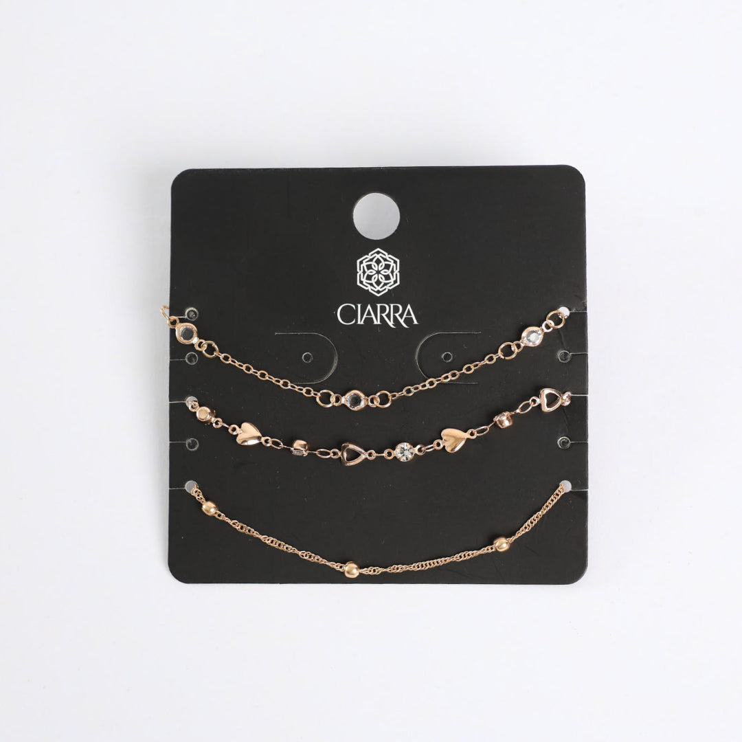 3 Pack Ankle Chain Set. CIARRA Fashion Fusion