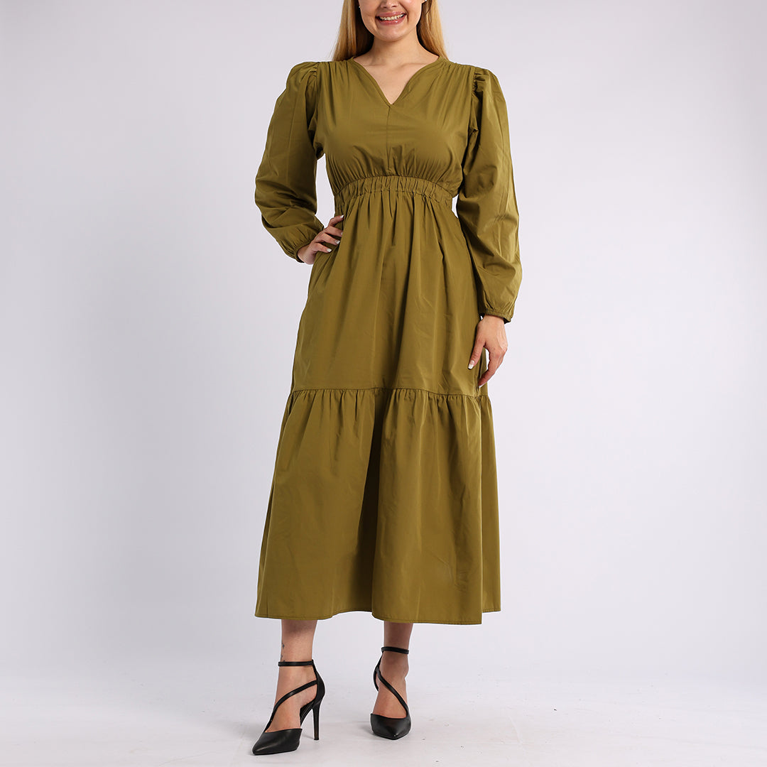ALORA LADIES OLIVE DRESS