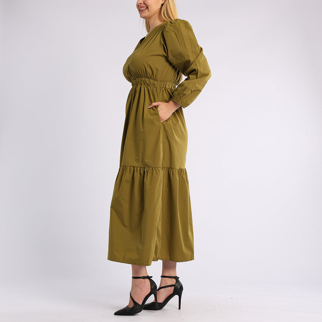 ALORA LADIES OLIVE DRESS