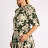 ALORA LADIES OLIVE/CREAM BLOUSE